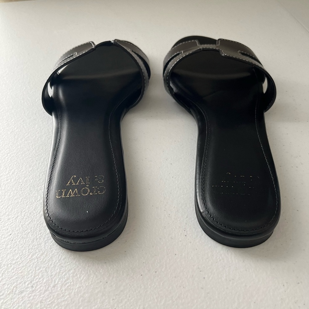 Crown & Ivy Women’s Black Slip-On Comfort Sandals | Size 8.5 | Spring | Low Heel - Picture 11 of 14